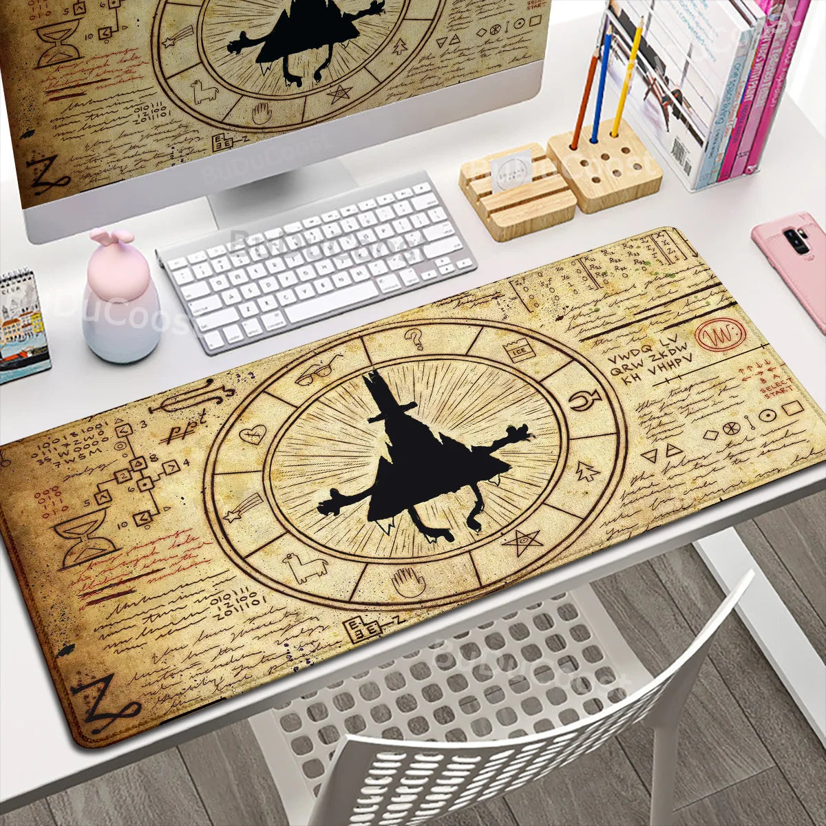 Xxl Bill Cipher Mousepad Computer Notebook Non-Slip Keyboard Desk Mat 30X80Cm Gamer Gravity Fall HD Mouse Pad Office Accessories