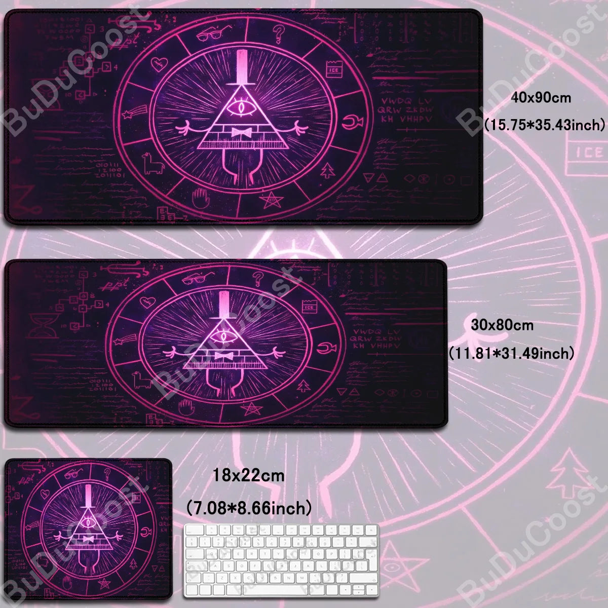 Xxl Bill Cipher Mousepad Computer Notebook Non-Slip Keyboard Desk Mat 30X80Cm Gamer Gravity Fall HD Mouse Pad Office Accessories