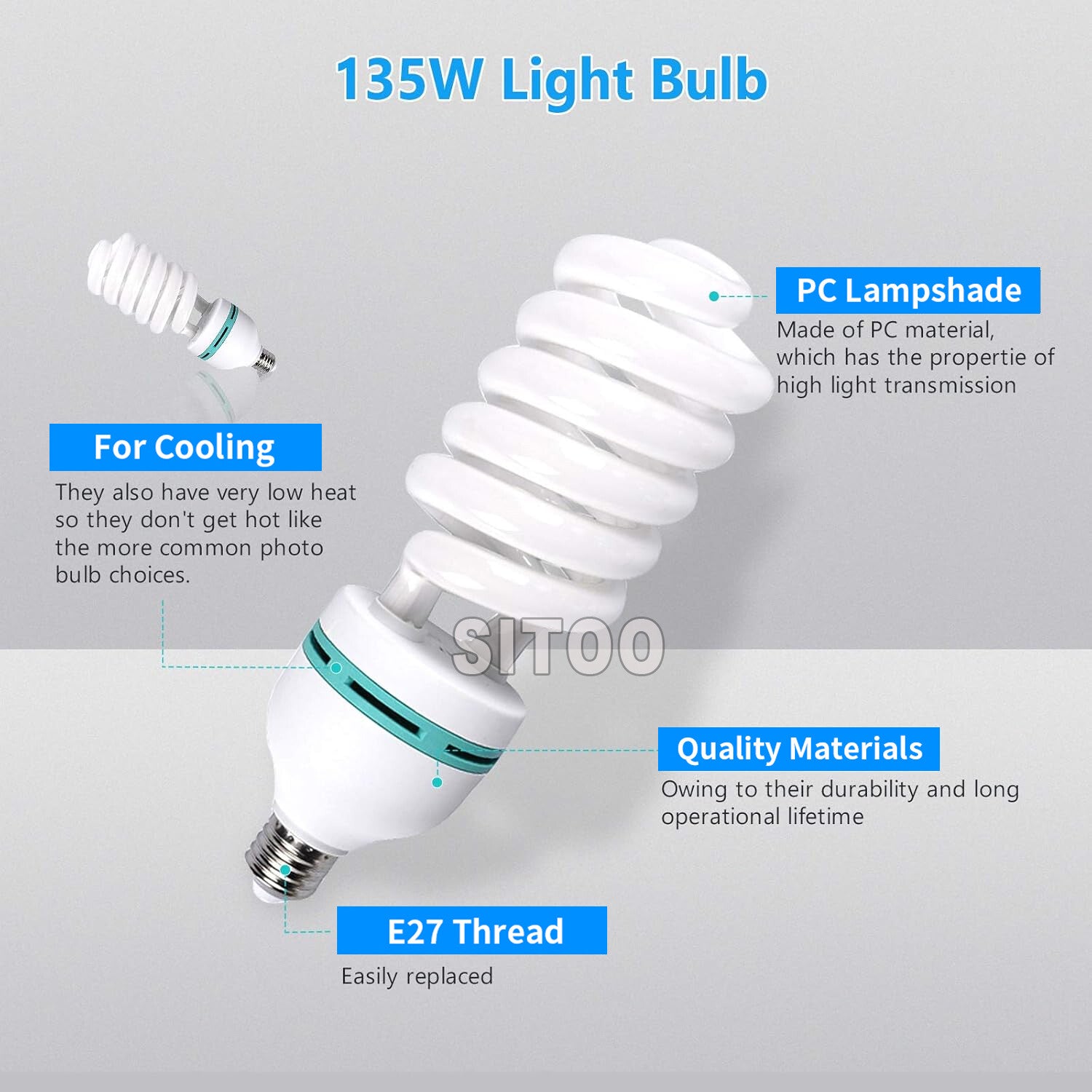 2×135W Softbox Lighting Kit Continuous Light Stand Video Photo Soft Box Studio