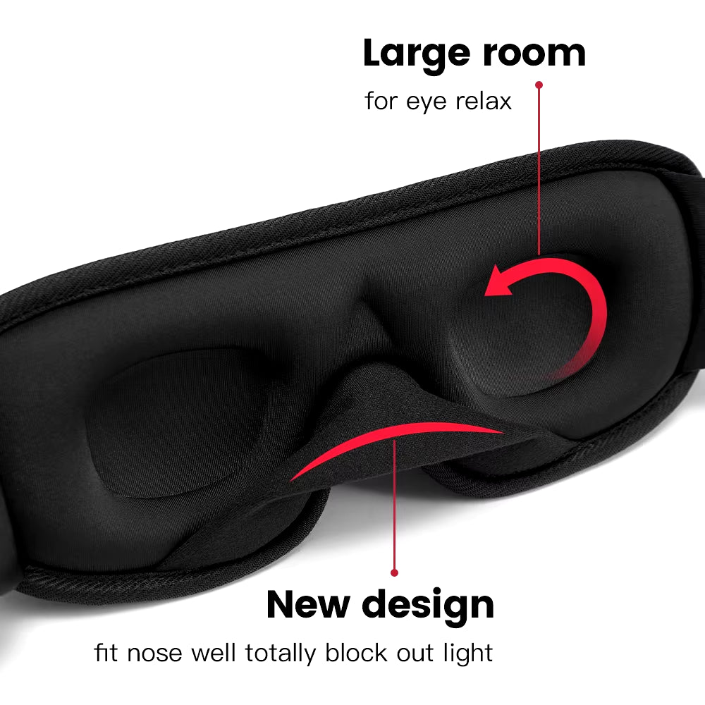3D Sleeping Mask Block Out Light Soft Padded Sleep Mask for Eyes Slaapmasker Eye Shade Blindfold Sleeping Aid Face Mask Eyepatch