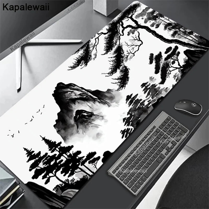 Desk Mat Gamer Mousepads Company Mouse Pad Office Desk Pad Ink Painting Large Mousepad Chinese Style Mouse Mat for Computer Pads