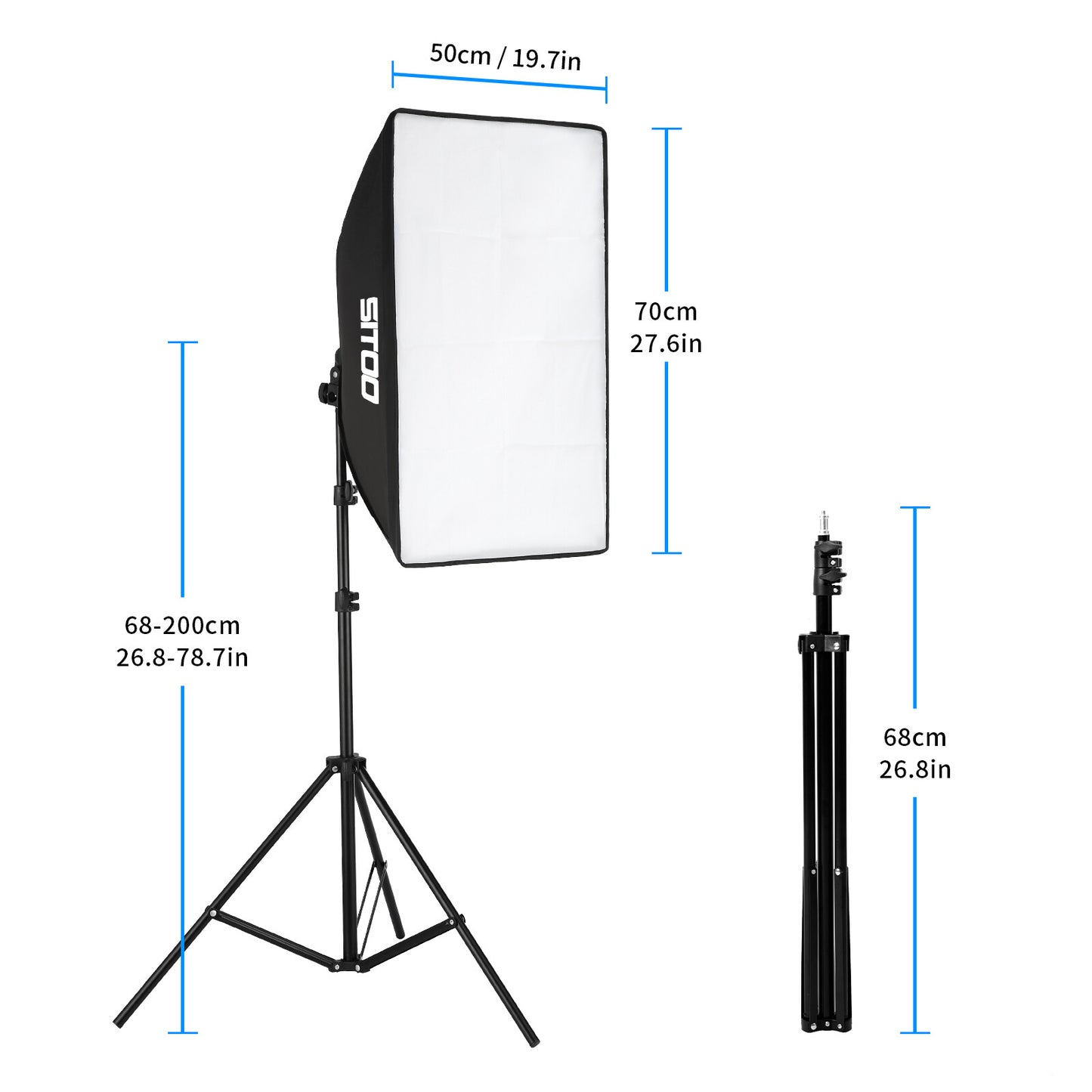 2×135W Softbox Lighting Kit Continuous Light Stand Video Photo Soft Box Studio