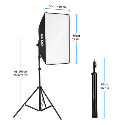 2×135W Softbox Lighting Kit Continuous Light Stand Video Photo Soft Box Studio