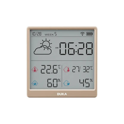 New DUKA TH3 Electronic Temperature Humidity Sensor Wifi Smart Electric Digital Hygrometer Thermometer Clocks Weather Station
