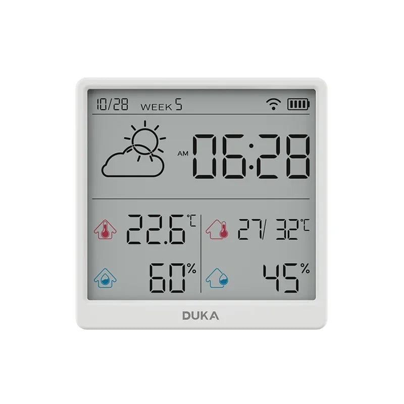 New DUKA TH3 Electronic Temperature Humidity Sensor Wifi Smart Electric Digital Hygrometer Thermometer Clocks Weather Station