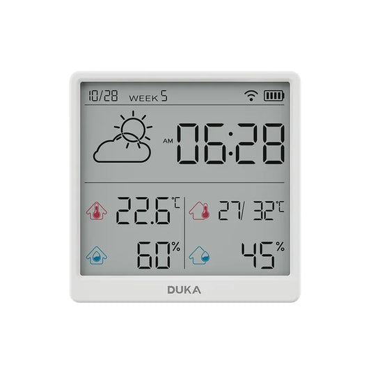 New DUKA TH3 Electronic Temperature Humidity Sensor Wifi Smart Electric Digital Hygrometer Thermometer Clocks Weather Station