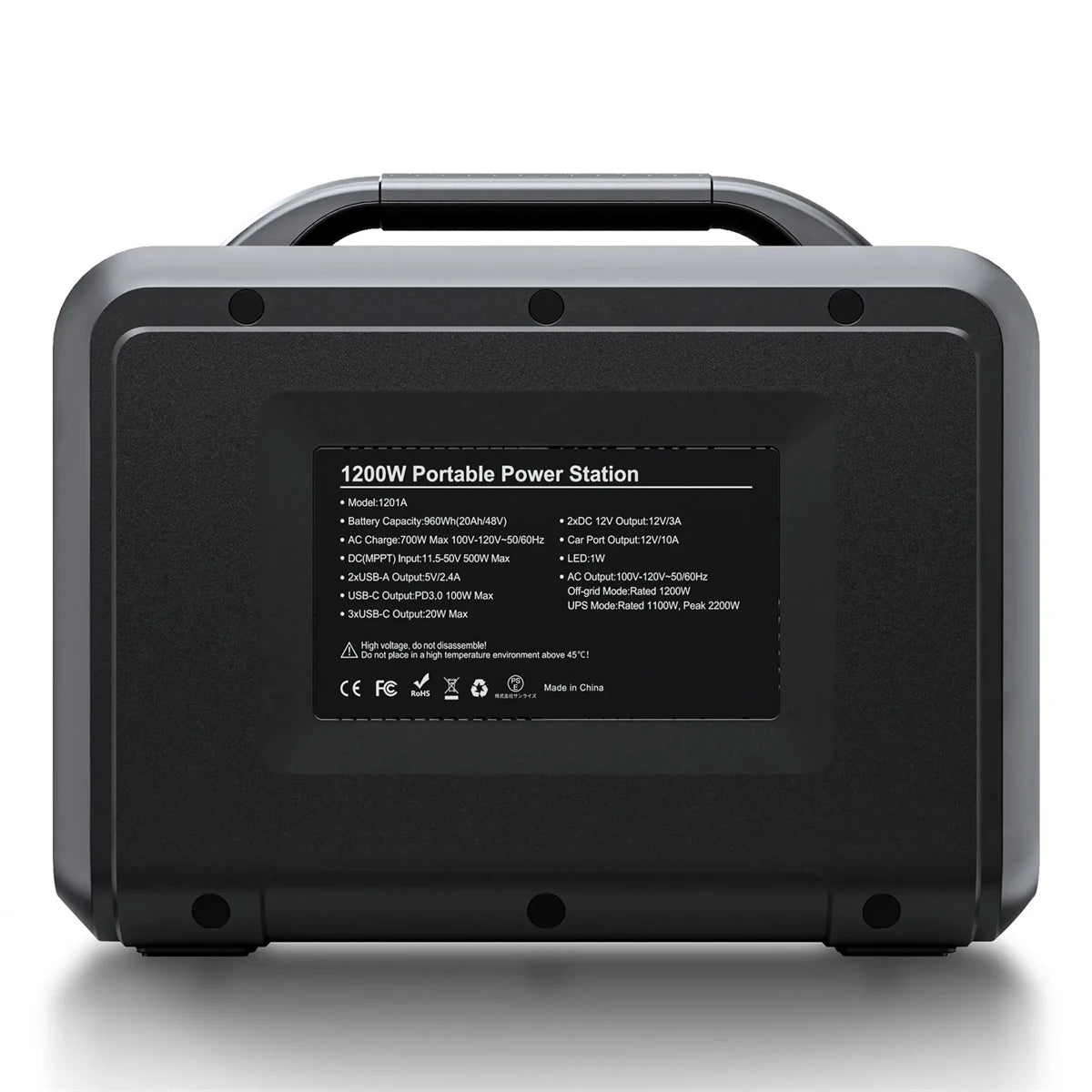 [UK Direct]  HS1200 1200W/960Wh Portable Power Station Solar Generator Lifepo4 Battery Generator Fully Charged 1.5 Hours Pure Sine Wave AC Outlet for UPS Outdoor Camping RV Emergency Home Backup UK Plug
