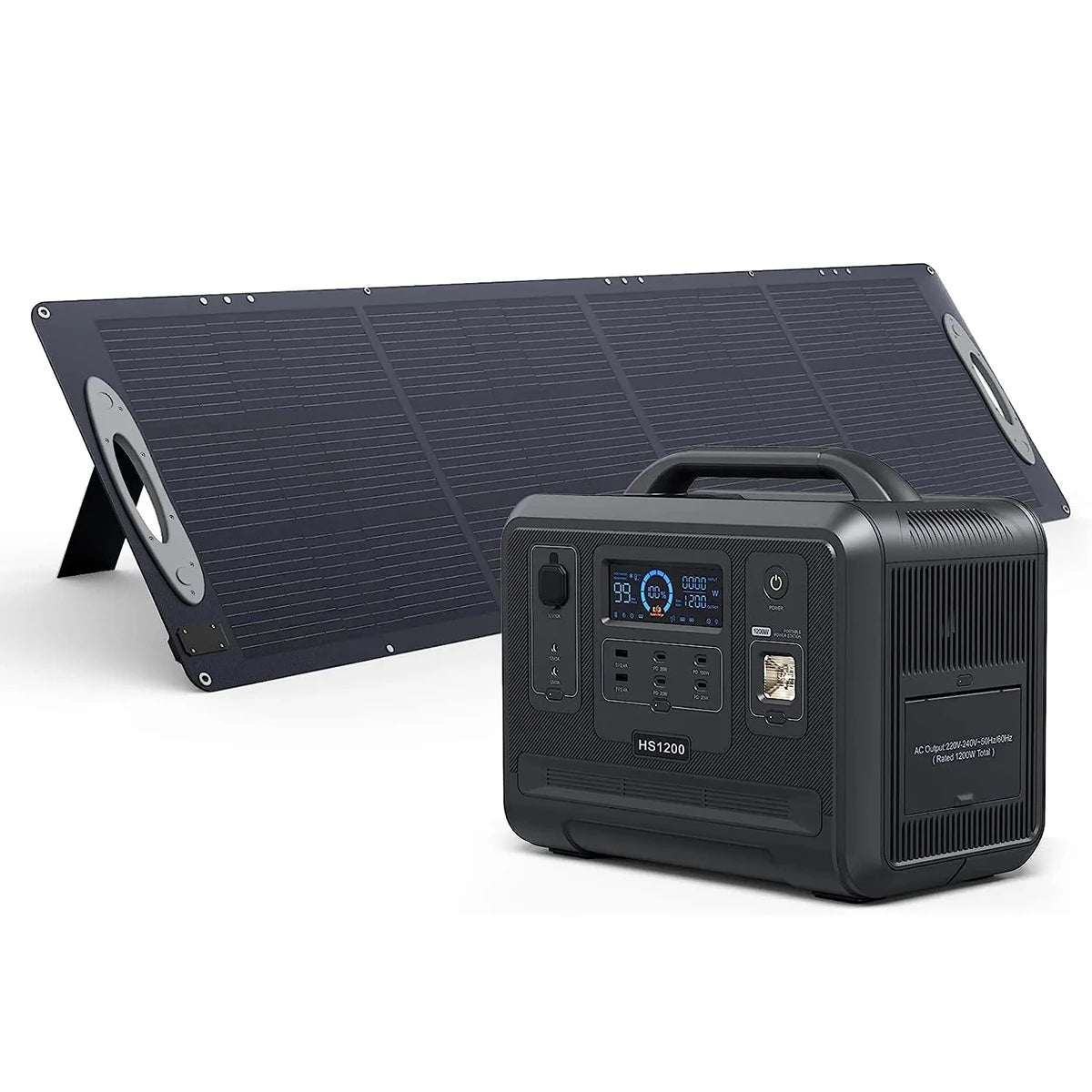 [UK Direct]  HS1200 1200W/960Wh Portable Power Station Solar Generator Lifepo4 Battery Generator Fully Charged 1.5 Hours Pure Sine Wave AC Outlet for UPS Outdoor Camping RV Emergency Home Backup UK Plug