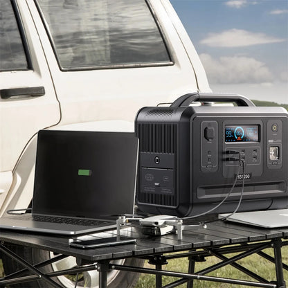 [UK Direct]  HS1200 1200W/960Wh Portable Power Station Solar Generator Lifepo4 Battery Generator Fully Charged 1.5 Hours Pure Sine Wave AC Outlet for UPS Outdoor Camping RV Emergency Home Backup UK Plug