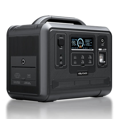 [UK Direct]  HS1200 1200W/960Wh Portable Power Station Solar Generator Lifepo4 Battery Generator Fully Charged 1.5 Hours Pure Sine Wave AC Outlet for UPS Outdoor Camping RV Emergency Home Backup UK Plug
