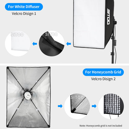 2×135W Softbox Lighting Kit Continuous Light Stand Video Photo Soft Box Studio
