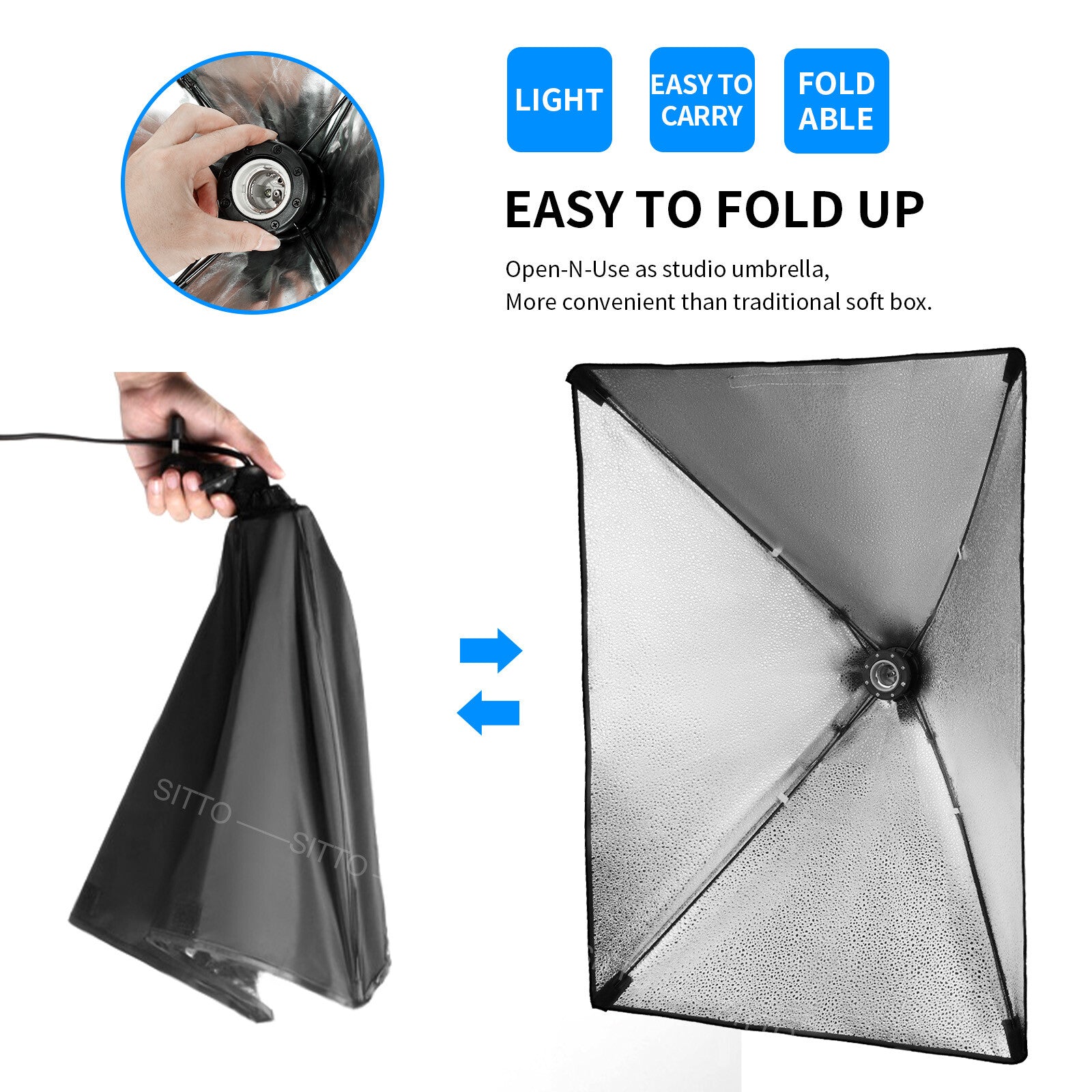2×135W Softbox Lighting Kit Continuous Light Stand Video Photo Soft Box Studio