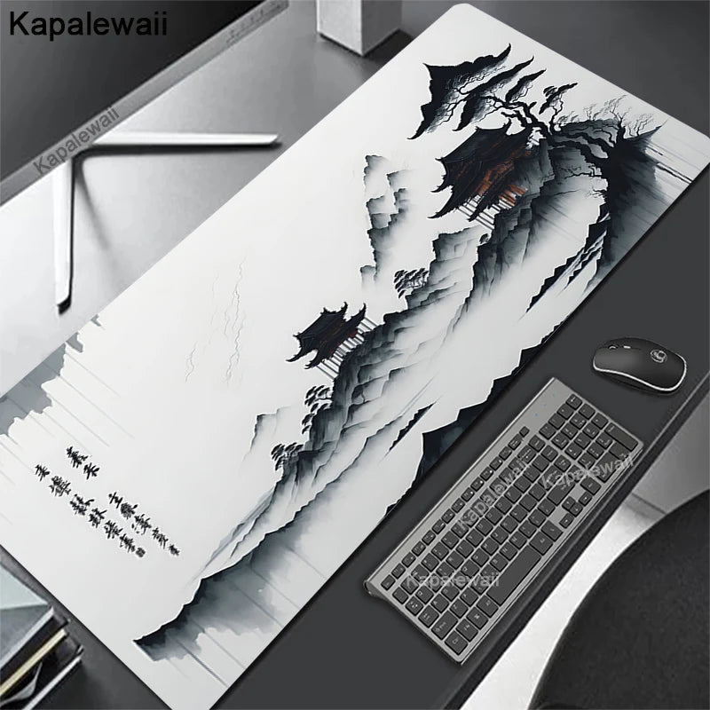 Desk Mat Gamer Mousepads Company Mouse Pad Office Desk Pad Ink Painting Large Mousepad Chinese Style Mouse Mat for Computer Pads