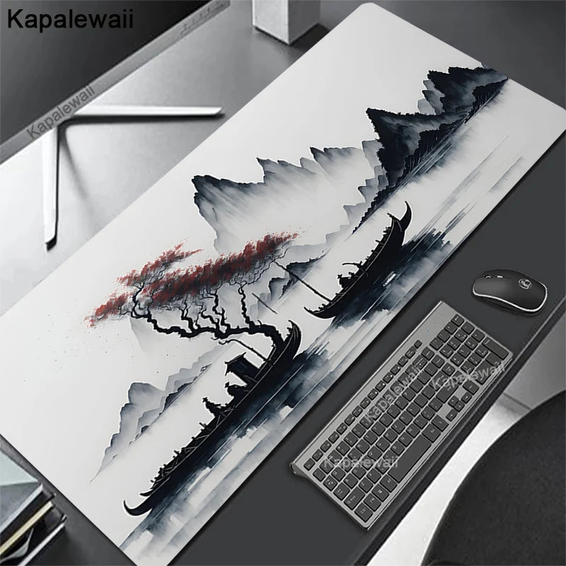 Desk Mat Gamer Mousepads Company Mouse Pad Office Desk Pad Ink Painting Large Mousepad Chinese Style Mouse Mat for Computer Pads