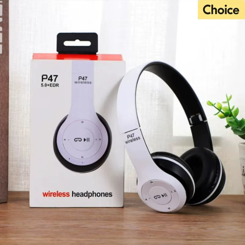 Stereo P47 Headset 5.0 Bluetooth Headset Folding Series Wireless Sports Game Headset for Iphone Xiaomi