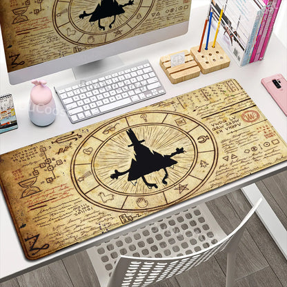 Xxl Bill Cipher Mousepad Computer Notebook Non-Slip Keyboard Desk Mat 30X80Cm Gamer Gravity Fall HD Mouse Pad Office Accessories