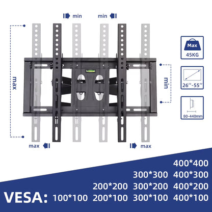 Full Motion TV Wall Mount Bracket for 26-55 Inch LED LCD Tilt Swivel