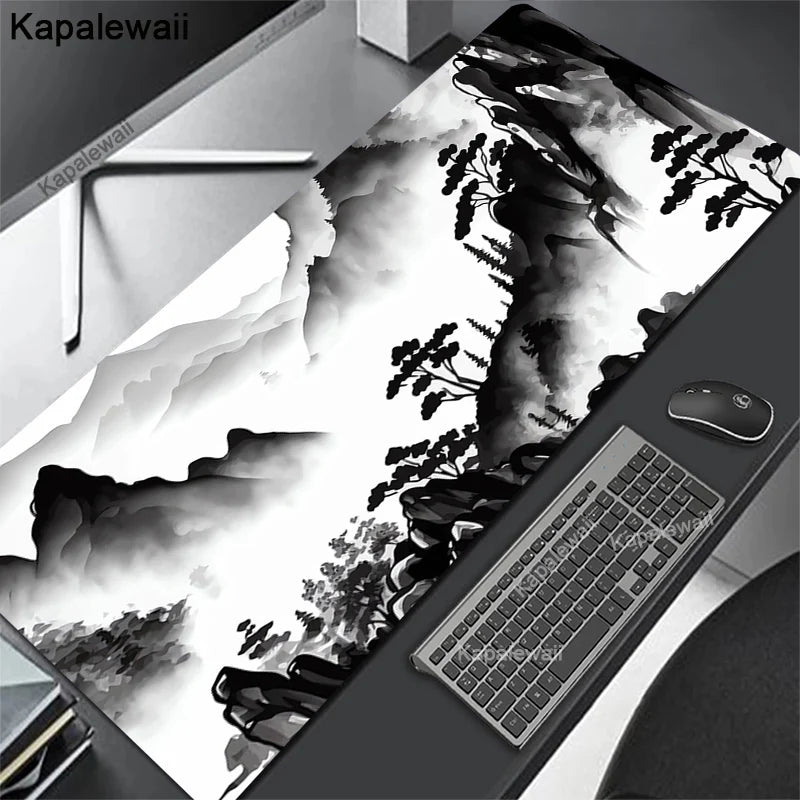 Desk Mat Gamer Mousepads Company Mouse Pad Office Desk Pad Ink Painting Large Mousepad Chinese Style Mouse Mat for Computer Pads