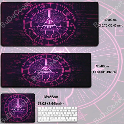 Xxl Bill Cipher Mousepad Computer Notebook Non-Slip Keyboard Desk Mat 30X80Cm Gamer Gravity Fall HD Mouse Pad Office Accessories