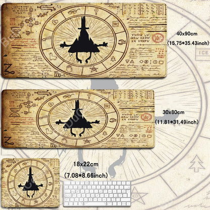 Xxl Bill Cipher Mousepad Computer Notebook Non-Slip Keyboard Desk Mat 30X80Cm Gamer Gravity Fall HD Mouse Pad Office Accessories