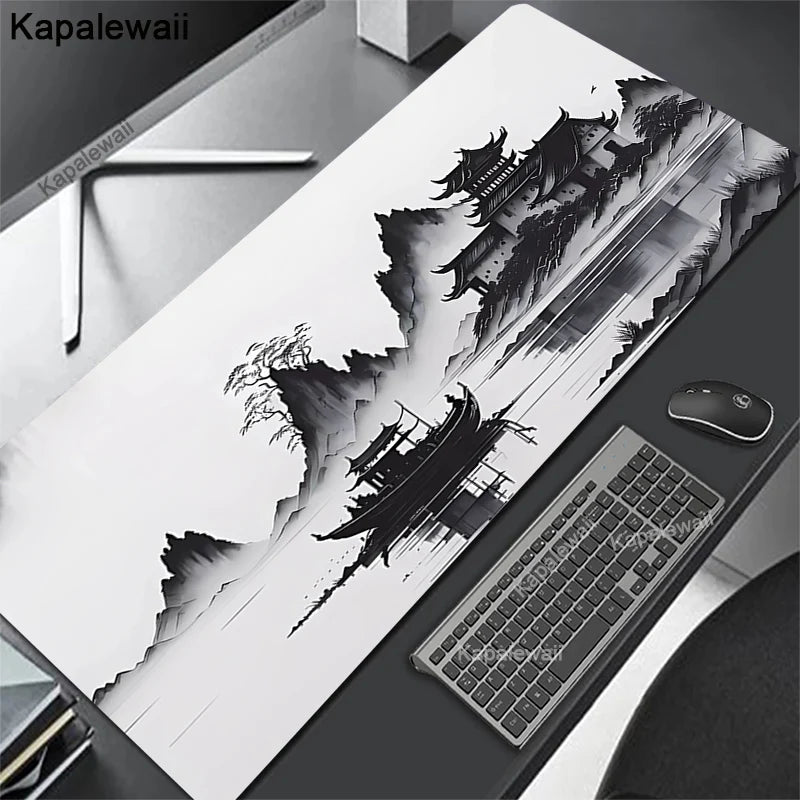 Desk Mat Gamer Mousepads Company Mouse Pad Office Desk Pad Ink Painting Large Mousepad Chinese Style Mouse Mat for Computer Pads