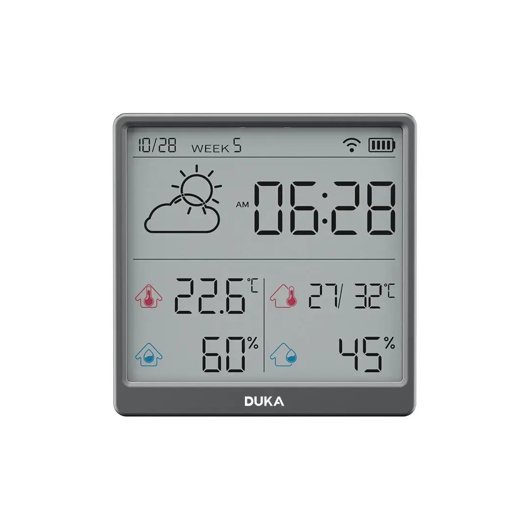New DUKA TH3 Electronic Temperature Humidity Sensor Wifi Smart Electric Digital Hygrometer Thermometer Clocks Weather Station