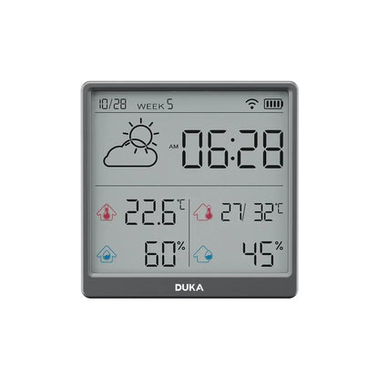New DUKA TH3 Electronic Temperature Humidity Sensor Wifi Smart Electric Digital Hygrometer Thermometer Clocks Weather Station