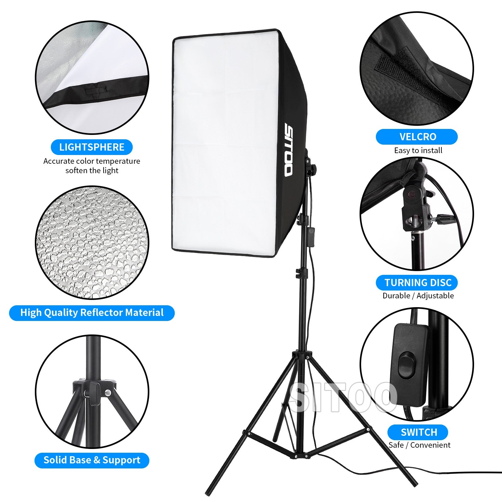 2×135W Softbox Lighting Kit Continuous Light Stand Video Photo Soft Box Studio